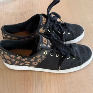 Keds Women's Black and Animal Print Sneakers